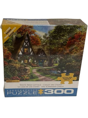⚡️2 for $30 NEW EuroGraphics White Swan Cottage 300 Piece Jigsaw Puzzle